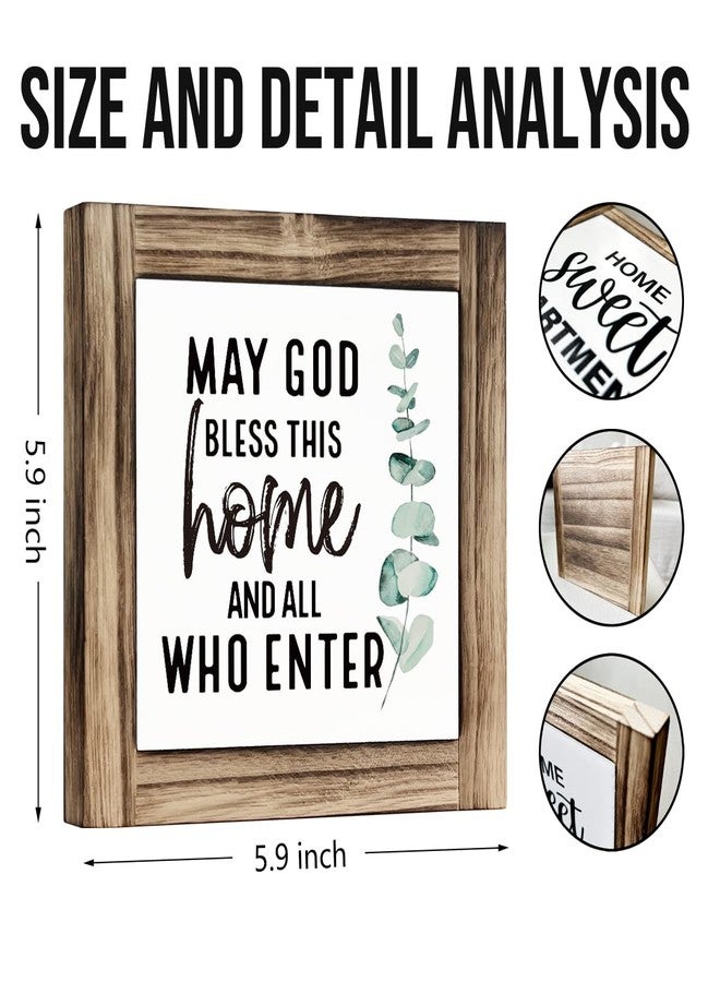 HiLus May God Bless This Home Decor - Christian Wooden Plaque Box Sign for Front Door, Housewarming or Farmhouse Tabletop Decor - Image 2